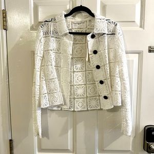 White crochet blazer from Rebecca Taylor size medium. Never worn with tags